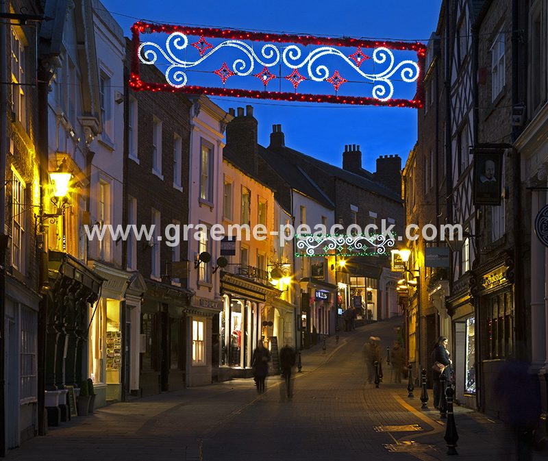 Saddler Street at Christmas, Durham City, County Durham