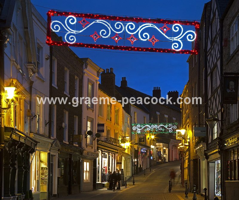 Saddler Street at Christmas, Durham City, County Durham