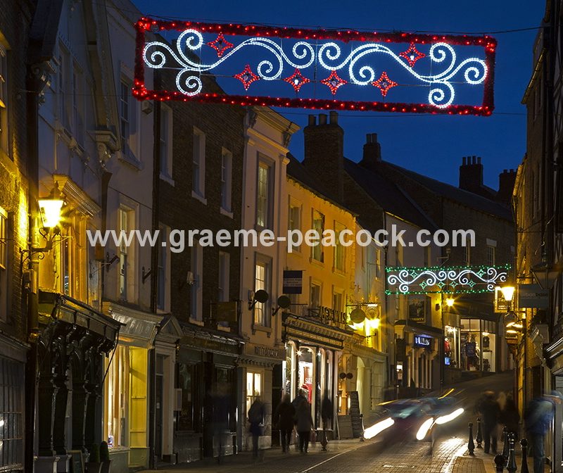 Saddler Street at Christmas, Durham City, County Durham