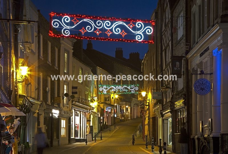 Saddler Street at Christmas, Durham City, County Durham