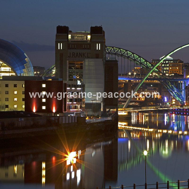 Newcastle and Gateshead quaysides at dusk, Newcastle upon Tyne, Tyne and Wear