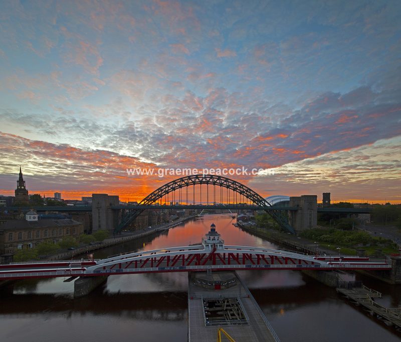 The Tyne Bridges at dawn, Newcastle upon Tyne, Tyne & Wear