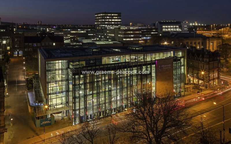 The Haymarket at night, Newcastle upon Tyne, Tyne and Wear