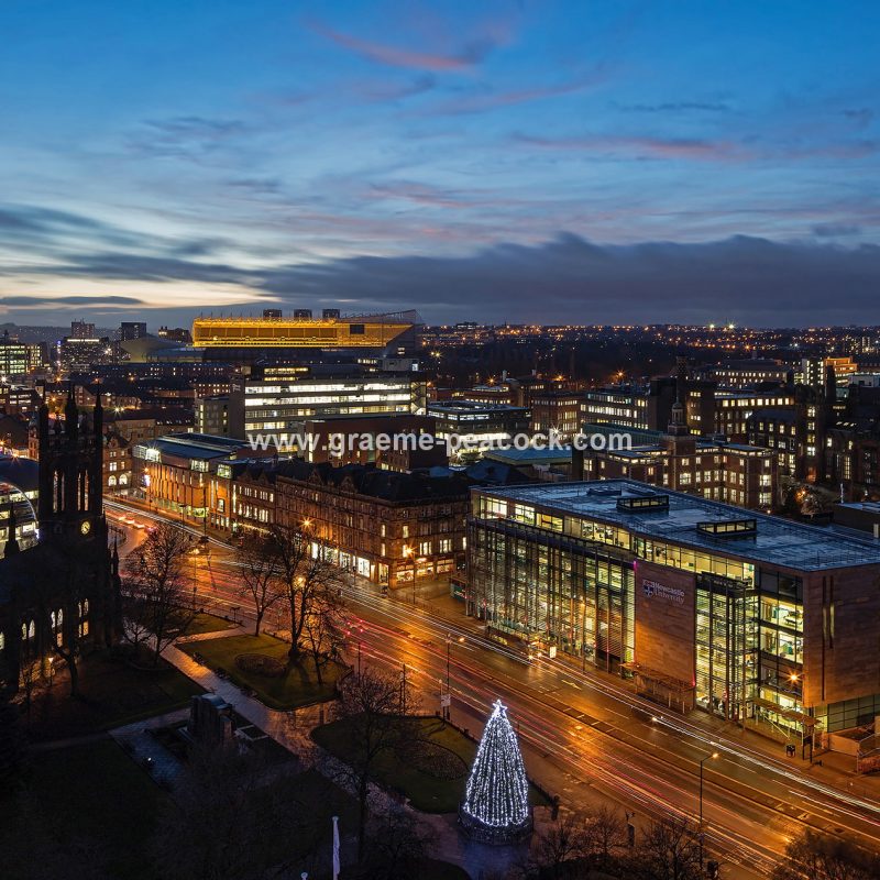 The Haymarket at night, Newcastle upon Tyne, Tyne and Wear