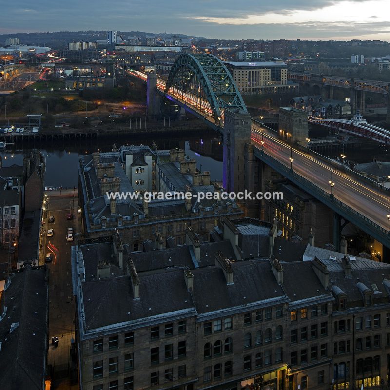Newcastle & Gateshead quays at dusk, Newcastle upon Tyne, Tyne & Wear