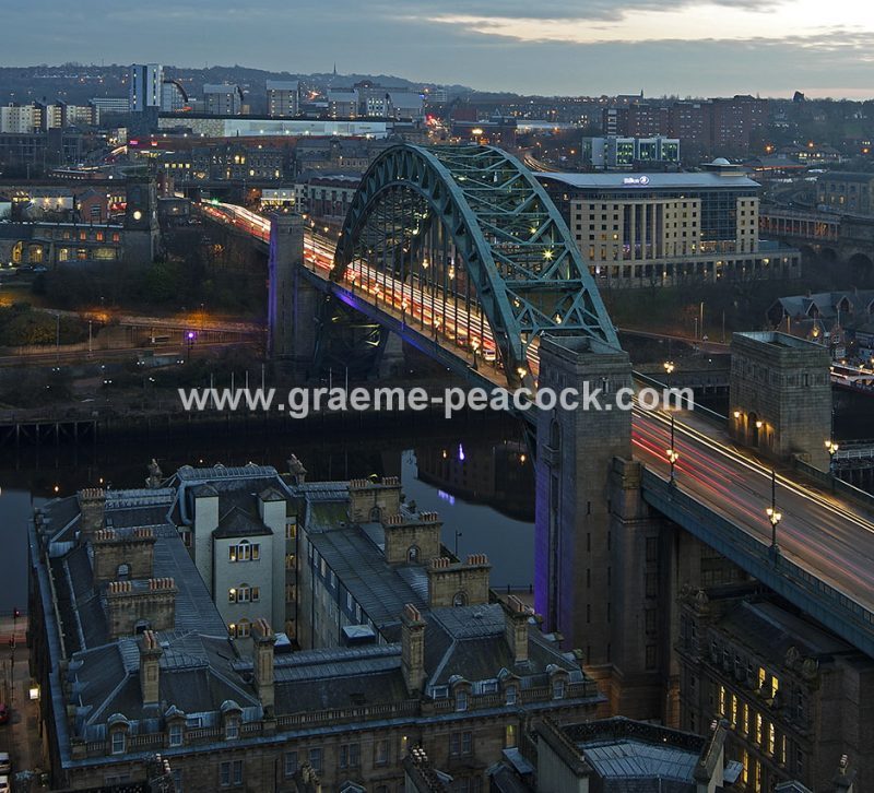 Newcastle & Gateshead quays at dusk, Newcastle upon Tyne, Tyne & Wear