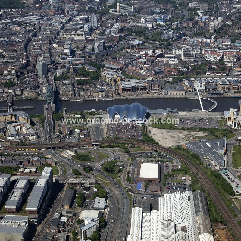 Aerial view of Newcastle quayside and City Centre, Newcastle upon Tyne, Tyne & Wear