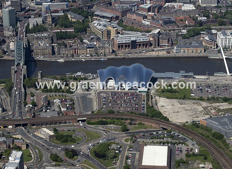 Aerial view of Newcastle quayside and City Centre, Newcastle upon Tyne, Tyne & Wear