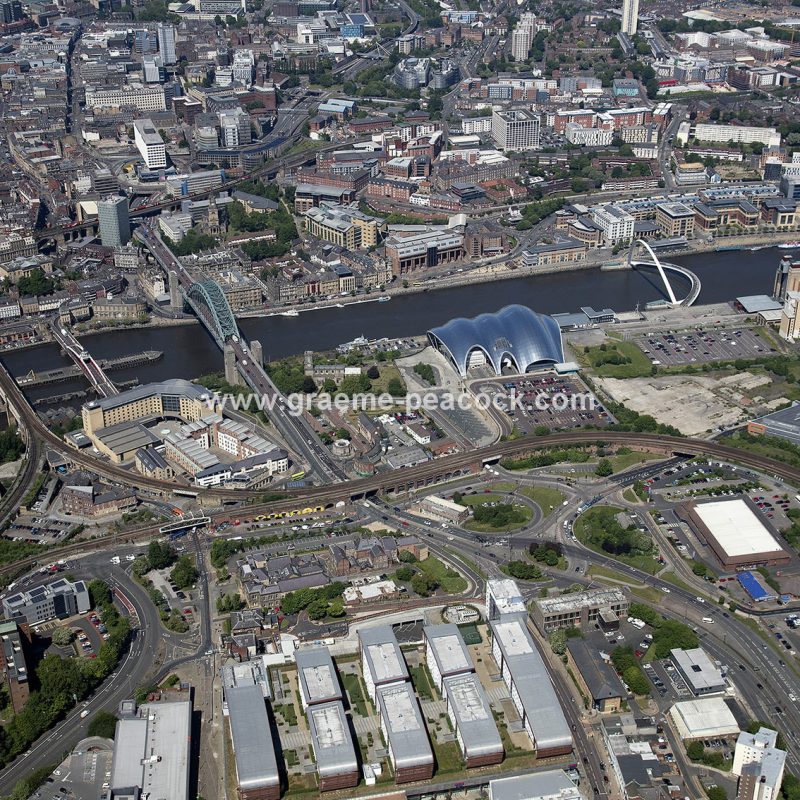 Aerial view of Newcastle quayside and City Centre, Newcastle upon Tyne, Tyne & Wear