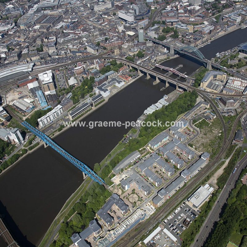 Aerial view of Newcastle quayside and City Centre, Newcastle upon Tyne, Tyne & Wear
