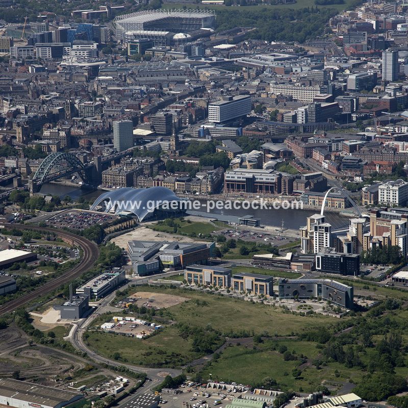 Aerial view of Newcastle quayside and City Centre, Newcastle upon Tyne, Tyne & Wear