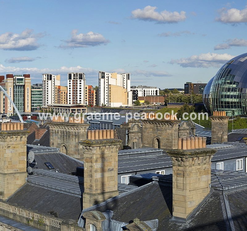 Newcastle & Gateshead quays from The Tyne Bridge, Newcastle upon Tyne, Tyne & Wear