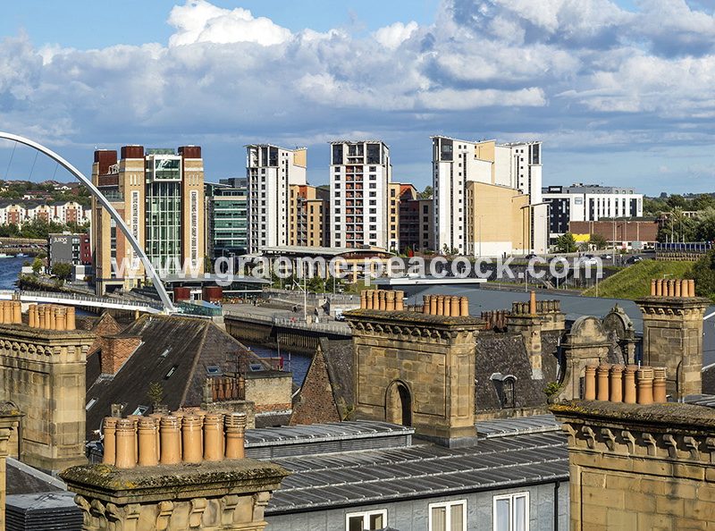 Newcastle & Gateshead quays from The Tyne Bridge, Newcastle upon Tyne, Tyne & Wear
