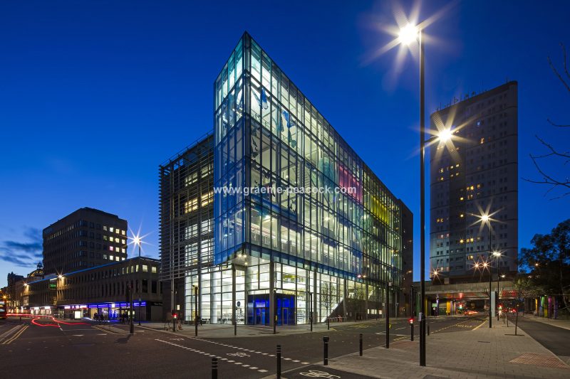 Newcastle Central Library by dusk, Newcastle upon Tyne, Tyne & Wear