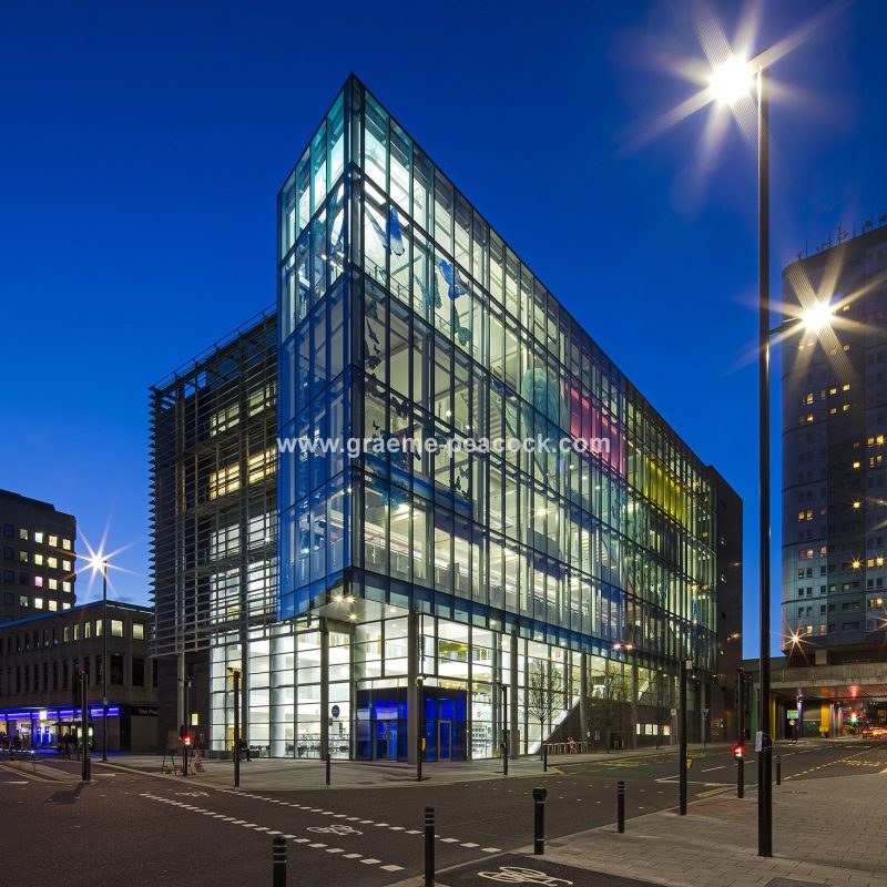Newcastle Central Library by dusk, Newcastle upon Tyne, Tyne & Wear