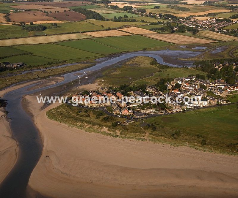 Aerial View of Alnmouth Harbour on the Northumberland Coast