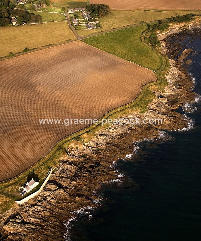 Aeroial View of Howick Haven, near Craster, on the Northumberland Coast