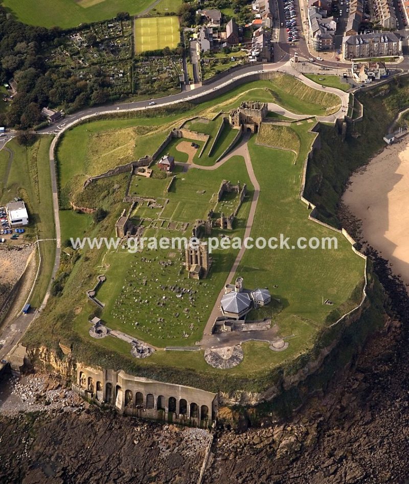 Aerial View of Tynemouth Castle and Priory, Tynemouth, Tyne and Wear