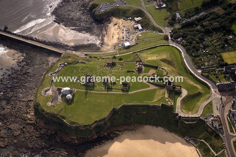 Aerial View of Tynemouth Castle and Priory, Tynemouth, Tyne and Wear
