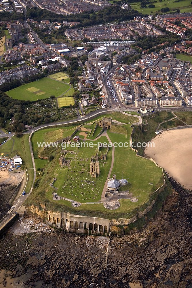 Aerial View of Tynemouth Castle and Priory, Tynemouth, Tyne and Wear