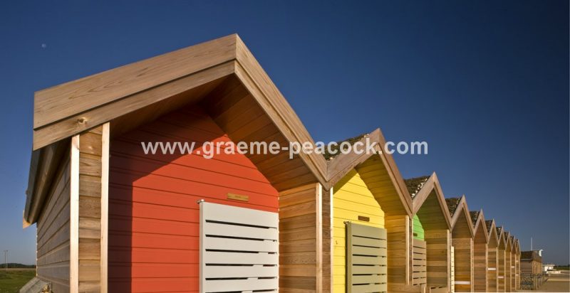 Beach huts,  Blyth promenade,  Blyth,  Northumberland