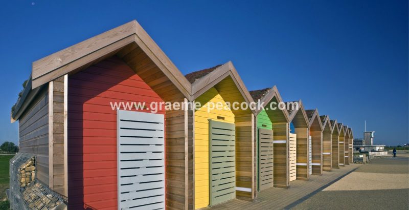 Beach huts,  Blyth promenade,  Blyth,  Northumberland