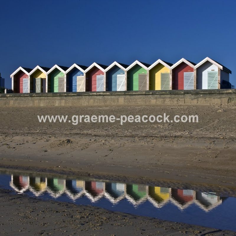 Beach huts,  Blyth promenade,  Blyth,  Northumberland