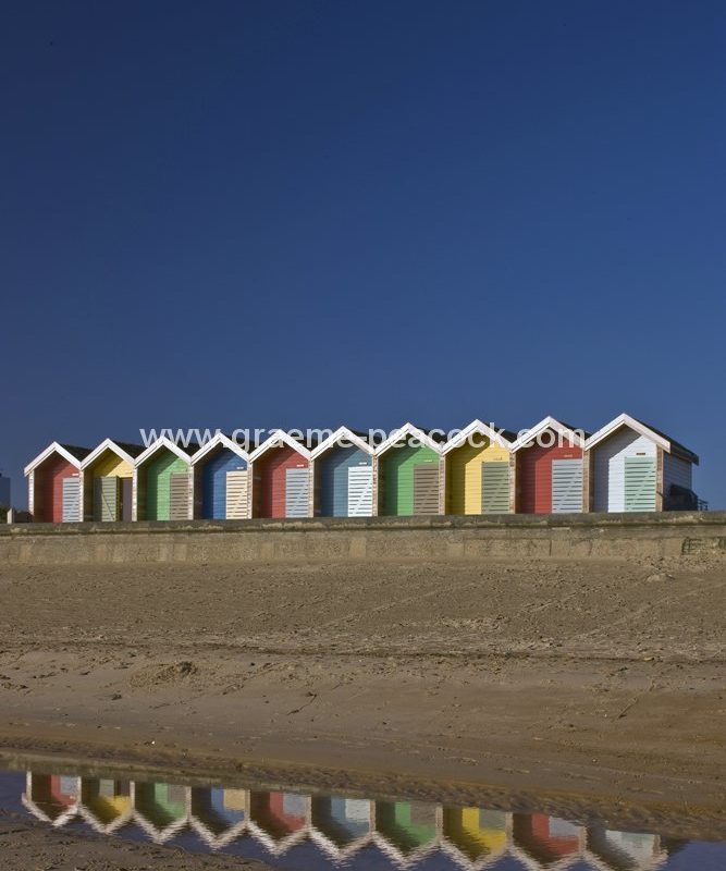 Beach huts,  Blyth promenade,  Blyth,  Northumberland