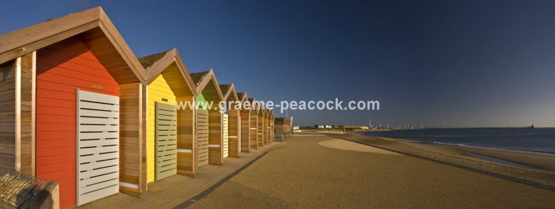 Beach huts,  Blyth promenade,  Blyth,  Northumberland