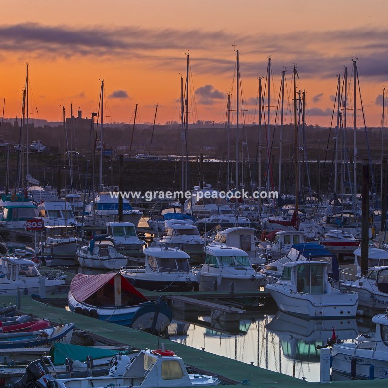 Amble marina overlooking Warkworth, Northumberland