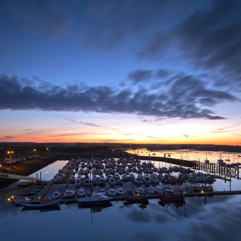 Amble marina overlooking Warkworth, Northumberland