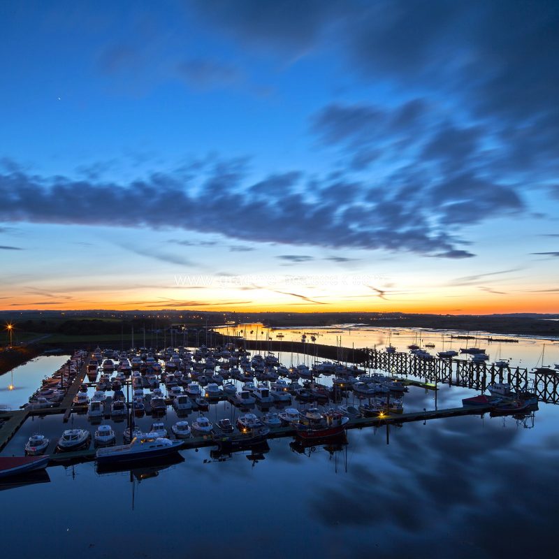 Amble marina overlooking Warkworth, Northumberland