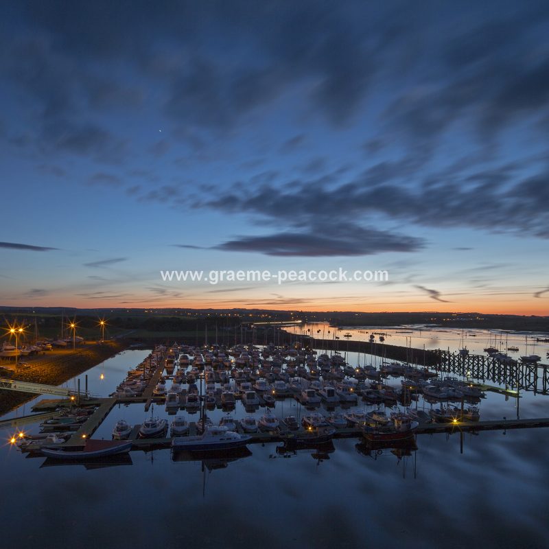 Amble marina overlooking Warkworth, Northumberland