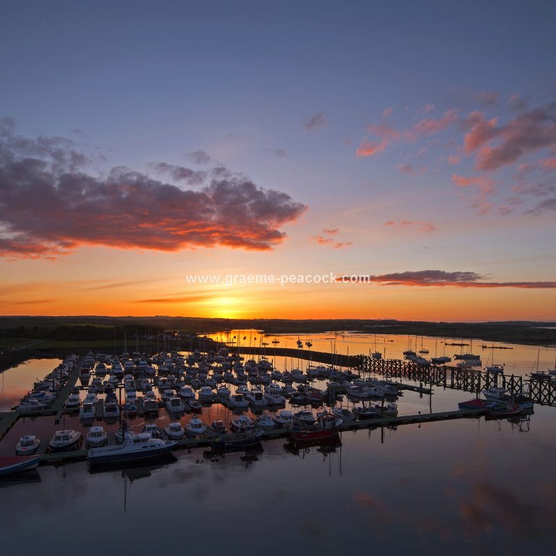 Amble marina overlooking Warkworth, Northumberland