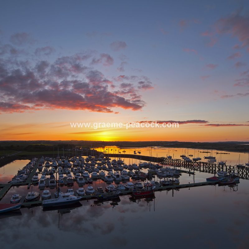 Amble marina overlooking Warkworth, Northumberland