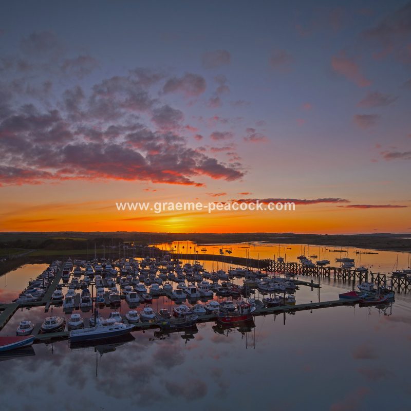 Amble marina overlooking Warkworth, Northumberland