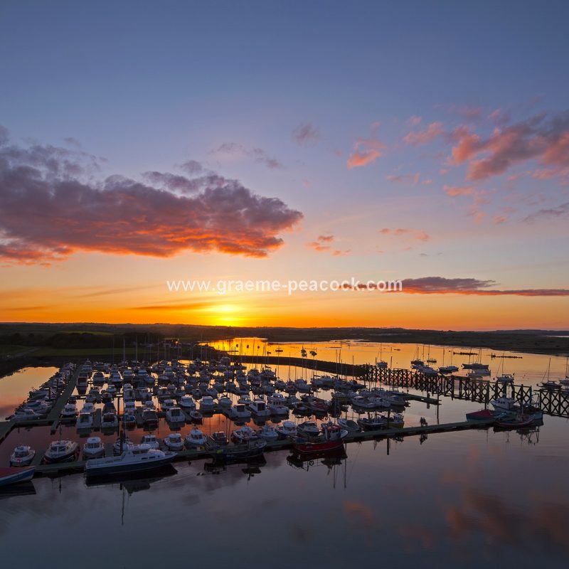 Amble marina overlooking Warkworth, Northumberland