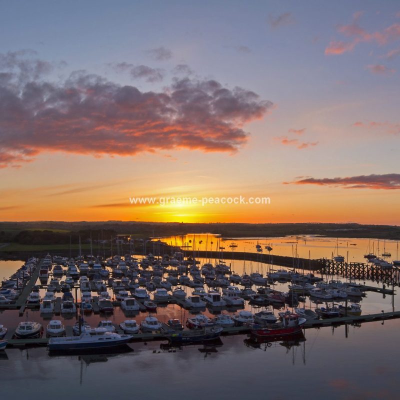 Amble marina overlooking Warkworth, Northumberland