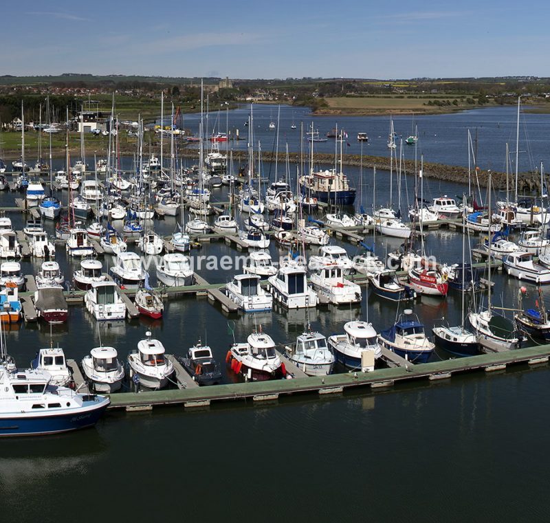 Amble marina overlooking Warkworth, Northumberland