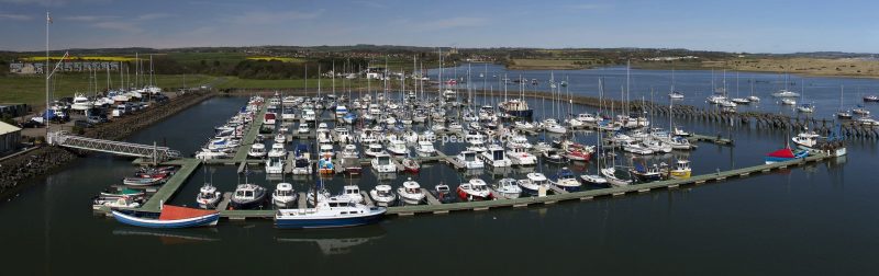 Amble marina overlooking Warkworth, Northumberland
