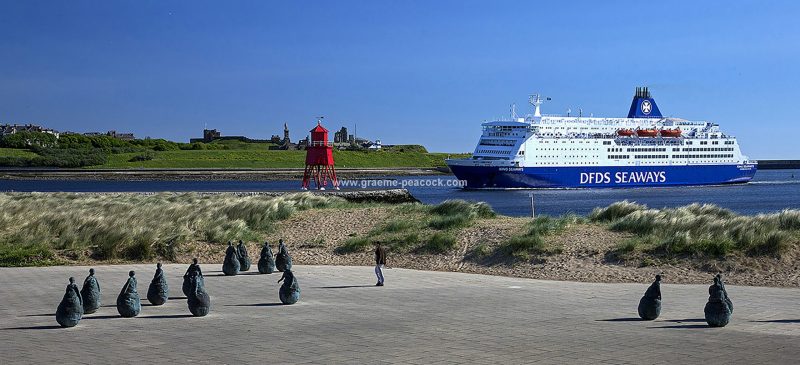 DFDS Ferry entering the River Tyne at South Shields, Tyne & Wear