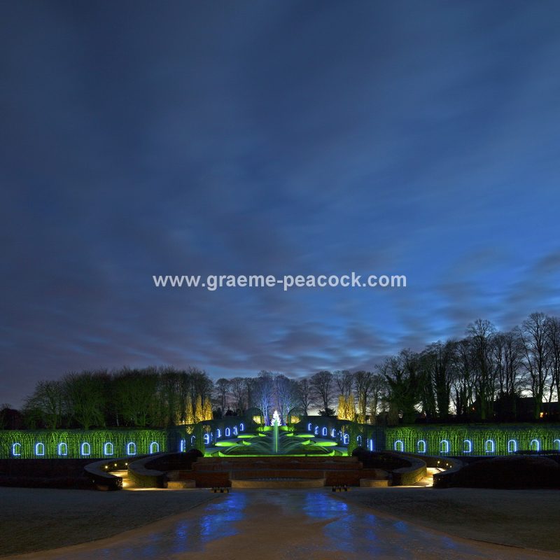 The Alnwick Garden at night, Alnwick, Northumberland