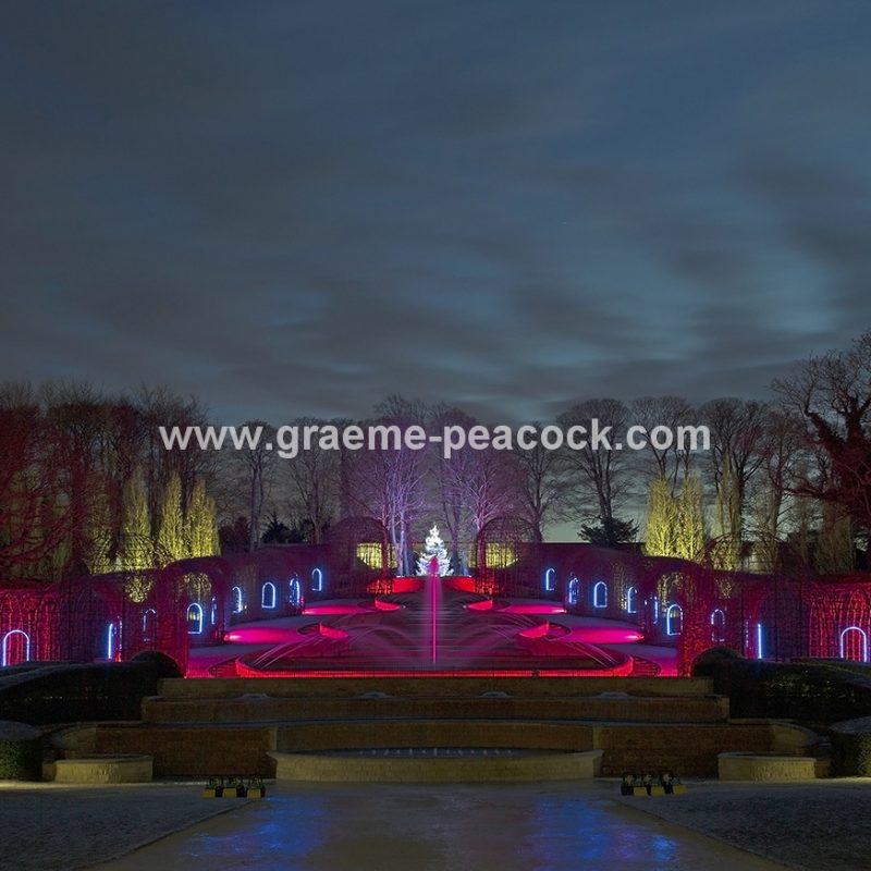 The Alnwick Garden at night, Alnwick, Northumberland