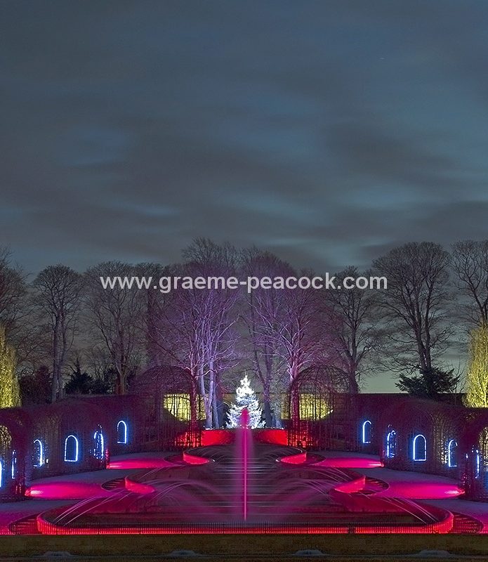 The Alnwick Garden at night, Alnwick, Northumberland