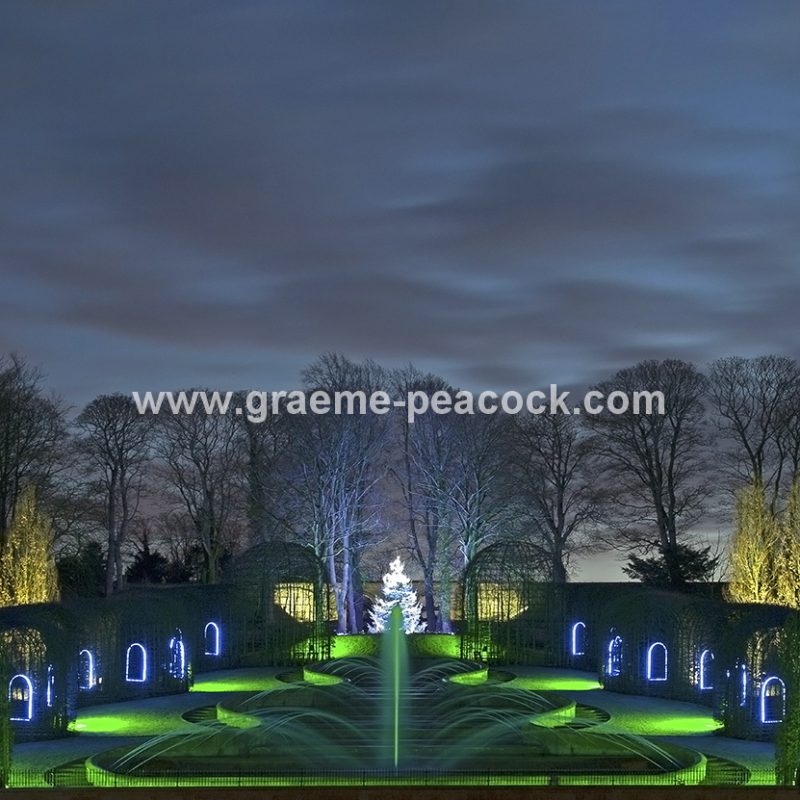 The Alnwick Garden at night, Alnwick, Northumberland