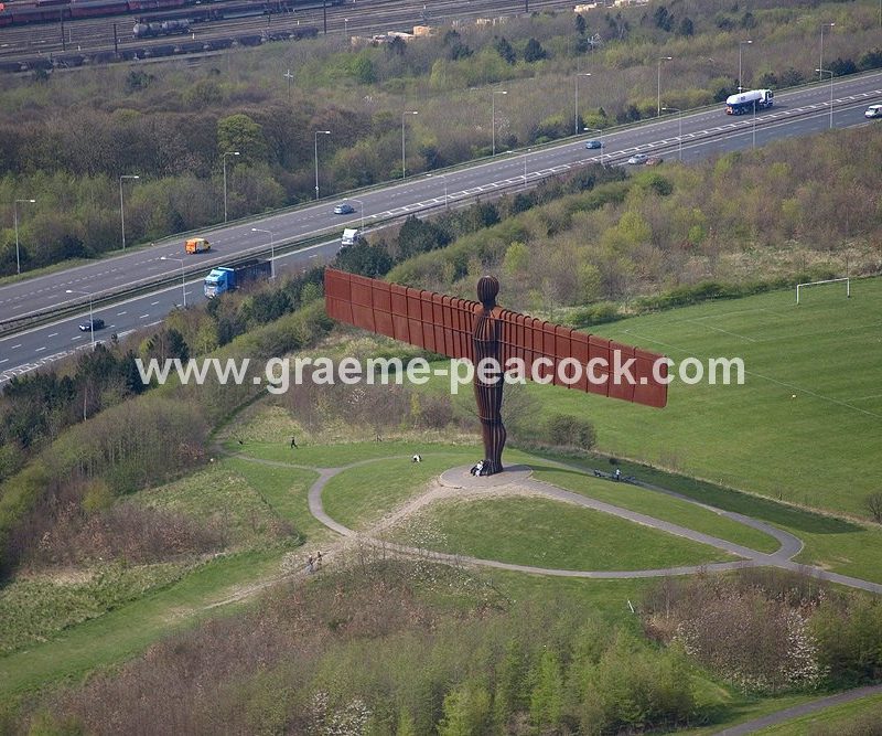 Aerial View of Gateshead Angel, Gateshead, Tyne and Wear