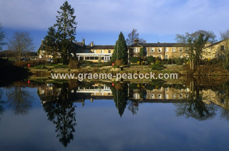 The George Hotel and River North Tyne, Chollerford, Northumberland
