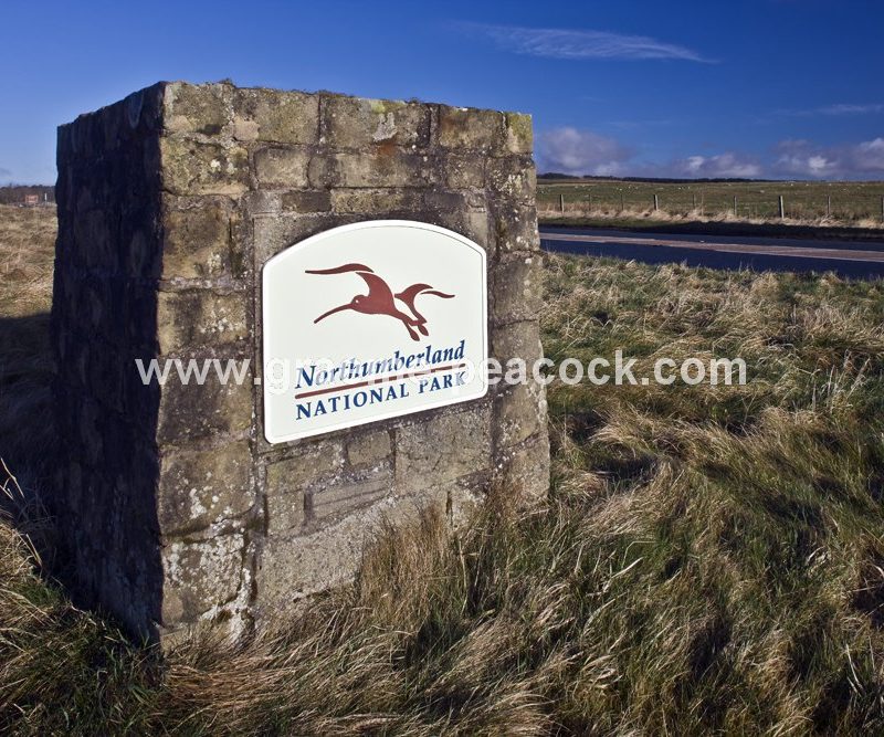 Northumberland National Park Authority boundary stone, near Rochester, Northumberland