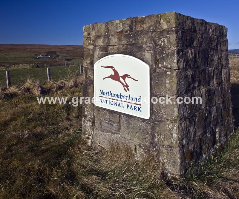 Northumberland National Park Authority boundary stone, near Rochester, Northumberland
