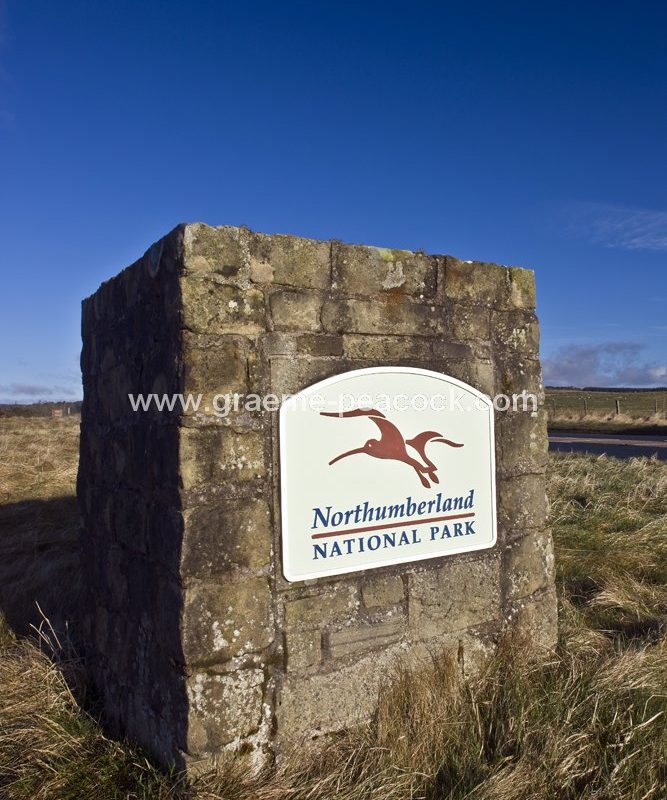 Northumberland National Park Authority boundary stone, near Rochester, Northumberland